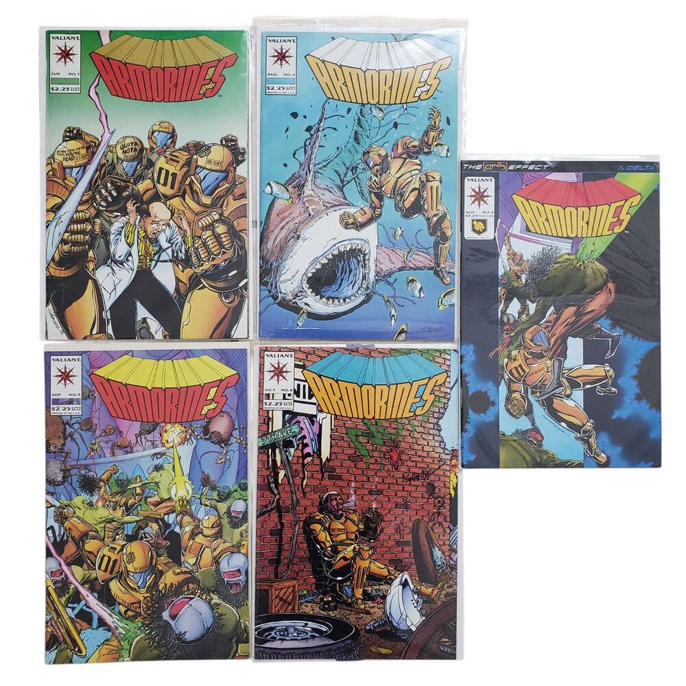 Armorines Comic Book Lot of 5 Issues Valiant Comics Vintage